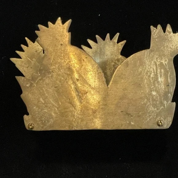 Vintage Brass napkin or letter holder with pineapples made by Andrea by Sadek.